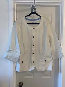 DENIM & CO Giacca Stretch Chambray NATURALE taglia 3X - Foto 1 di 2