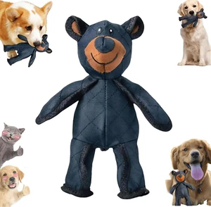 Unbreak Bear Dog Toy,Indestructible Sturdy Bear Dog Toy, Chew Pet Companion, Squ - Picture 1 of 12