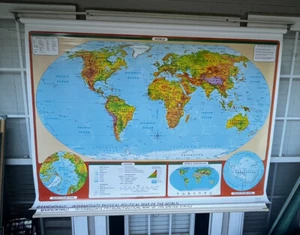 Rand McNally Markable Intermediate Physical/Political Pull Down Map - Picture 1 of 4