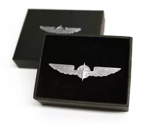 Pilot Wings SILBER 5 CM PIN/ABZEICHEN - Pilot Geschenke - Neu 1085 - Bild 1 von 1