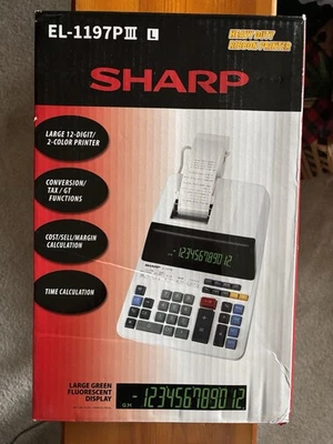 Sharp EL1197PIII Two-Color Printing Desktop Calculator Black/Red Print Brand new - Image 1 of 4