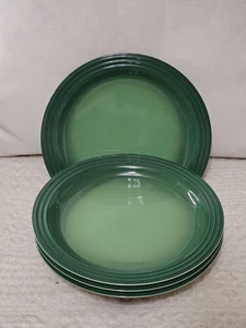 4 Le Creuset Dinner Plates   27cm Bamboo Green, discontinued color VHTF - Picture 1 of 4
