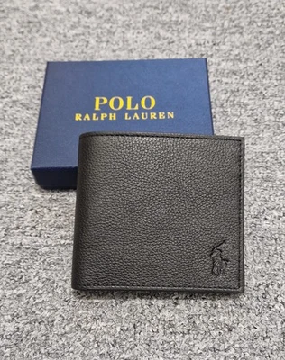 HUGO BOSS Polo Ralph Lauren Men’s Bi-Fold Leather Wallet with Small Pony and Coin Pocket –