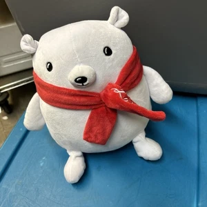 Peluche Coca Cola orso polare palla di neve con sciarpa divertente base raro - Foto 1 di 2