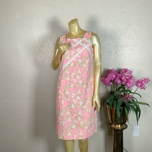 Vestido recto vintage años 60/70 THE LILLY Lilly Pulitzer rosa floral encaje - Moderno S - Imagen 1 de 19
