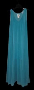 Women's Suze Chin Maggie Boutique Sleeveless Teal Flowing Layered Dress Size 8 - Picture 1 of 9