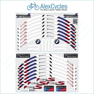 BMW Stickers Motorrad Motorsport F800S Laminated Wheel Rim Decals Stripes Kit - Imagen 1 de 2