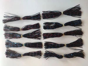 10 Bundles 50 Strands Silicone Skirts Fishing Tackle Buzz Spinner Jig Bass L43 - Picture 1 of 4