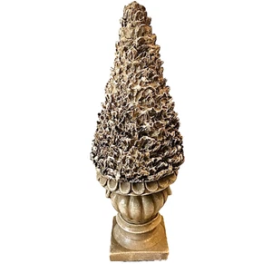 Topiary Baum in Urne Harz taupe drei Hände Corp Regal Dekor 14,5" hoch - Bild 1 von 9