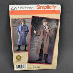 Simplicity Sewing Pattern 2517 Sherlock Holmes Inverness Cape Size 38-44 Uncut - Picture 1 of 4