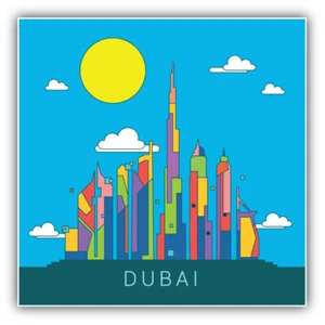 Calcomanía adhesiva para parachoques de coche Dubai Skyline Landmark - "TALLAS" - Imagen 1 de 1
