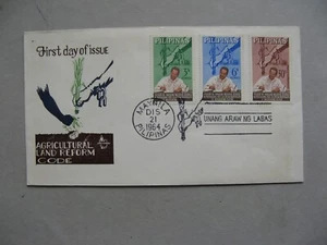 PHILIPPINES, cover FDC 1964, agricultural land reform, rice food - Picture 1 of 2