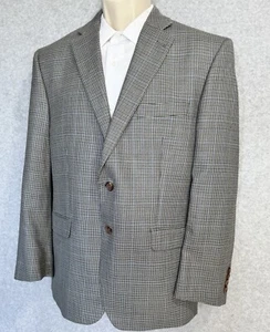 Blazer lana Ralph Lauren 44R pied de poule grigio blu tweed cappotto sportivo 2 bottoni - Foto 1 di 17