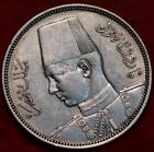 1939 Egypt 5 Piastres Silver Foreign Coin