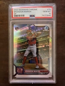 2022 Bowman Chrome Brandon Marsh SP Rookie Card RC PSA 10