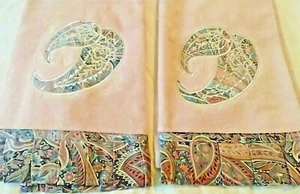 Vintage Jillian Rose Collection 2 Bath Towels Shabby Pink Heart PLEATED EDGING - Picture 1 of 7