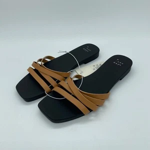 A New Day Damen hellbraune Slipper-Sandalen Freizeit schwarz Fußbett Größe 5,5 - Bild 1 von 6