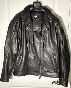 Genuine Harley Davidson Women Bezel Leather Jacket Black 97006-22VW/002W 22-24 - Picture 1 of 14