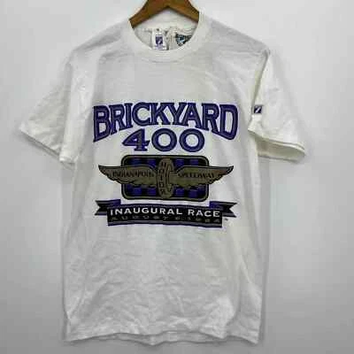 Logo 7 T-Shirt Men's M White Purple Brickyard 400 Indianapolis Speedway Racing - Image 1 of 4