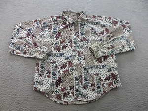 Vintage Cherokee Shirt Women's Large Button Up Floral Long Sleeve 90s Pocket - Picture 1 of 9