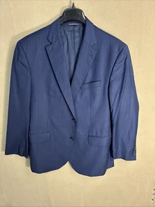 Cappotto JACK VICTOR ELITE UOMO blu navy a righe LANA SPORTS 46R Canada Norvegia vestibilità slim - Foto 1 di 14