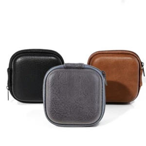 Leather Earphone Headset Cover Protector Mini Portable Zipper Headphone for Case - Picture 1 of 11