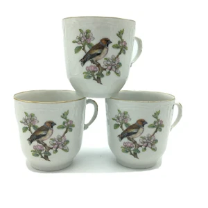 Set of 3 Royal Copenhagen Garden Song 1533 Flat Teacups Company Marked Seconds - Picture 1 of 10