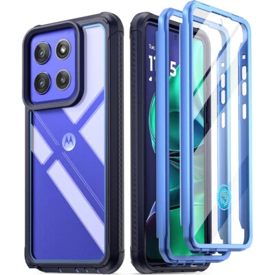 For Moto G Stylus 5G 2025 Case Poetic Shockproof Cover with Built in Screen Blue - Image 1 of 4