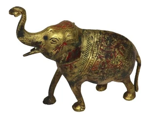 Elephant Shape Statue Old Victorian Handmade Brass Figurine Sculpture Figure - Picture 1 of 9
