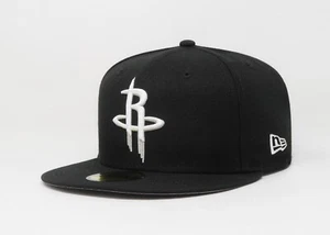New Era 59Fifty Men Women Cap NBA Houston Rockets Basic Black White Size Hat - Picture 1 of 5