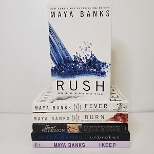 Maya Banks Lot Of 6 PB Books Breathless Trilogy Unbroken Theirs To Keep Erotica
