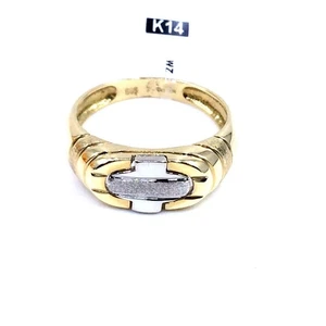 Men's 14K Bicolor Gold Lustrous Ring | 8mm Width, Handmade in Greece - Picture 1 of 8