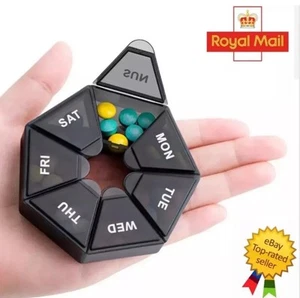 Daily Pill Box 7 Day Week Weekly Organiser Storage Medicine Tablet Dispenser UK - Picture 1 of 13