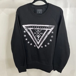 GUESS Men's Sweater Pullover Sz Large Solid Black Cotton Los Angeles California - Picture 1 of 15