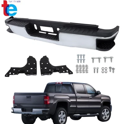 Rear Bumper Assembly Chrome For Silverado Sierra 2500HD 3500HD 2015-2019 Steel - Изображение 1 из 4