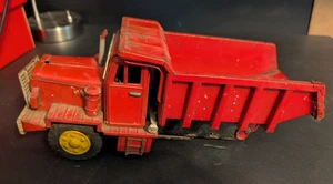 Off Road Red Dump Truck SSS Shioji Tin Friction 1958 Oshkosh 10.5" REPAIR - Picture 1 of 7