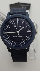 NEW Armani Exchange Watch Solar-Powered Dark Blue Fabric AX2734 CLOSEOUT - Picture 1 of 4