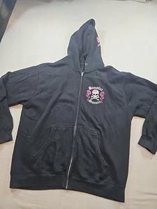 Beautiful Disaster Full Zip Hoodie Skull Rose Graphic Women's XXL Black "FLAWS" - Picture 1 of 19