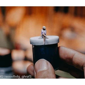 Seated Woman Miniature Figure v.1 HO Scale 1:87 Diorama Accessory Christmas Gift - Picture 1 of 4