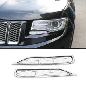 Chrome Headlight Lamp Washer Cleaner Cover Trim For Jeep Grand Cherokee 2014-16 - Imagen 1 de 6
