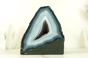 Intact Blue Lace Agate Geode with Galaxy Druzy - Natural, Intact, with Vivid Blu - Picture 1 of 10