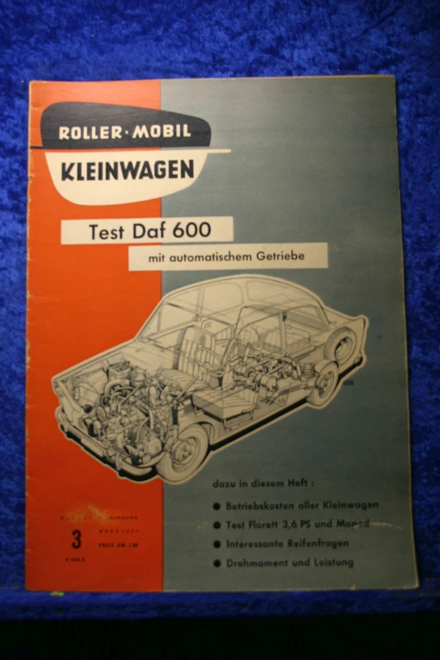 Roller Mobil Kleinwagen 3/60 (B) DAF 600 Kreidler Florett Gutbrod Superior - Immagine 1 di 1