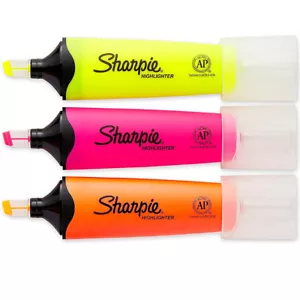 NEW! Sharpie 3pk Clearview Highlighter Markers Pens Set Chisel Tip Fluorescent - Picture 1 of 6