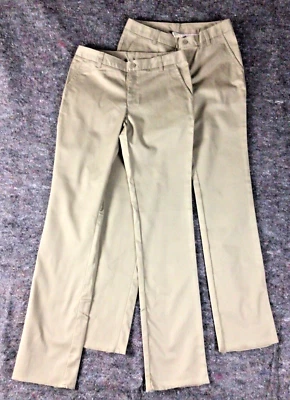 Size 14 Lands End Girls Chino School Uniform Dress Pants Tan Khaki Unhemmed - Image 1 of 4