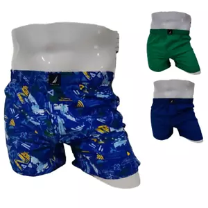 Boxer uomo Nautica corto confezione da 3 pezzi vestibilità classica tessuto mosca 100% cotone blu verde - Foto 1 di 6