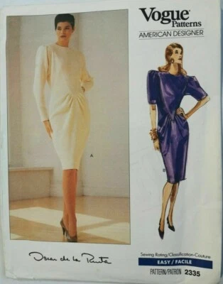 Vogue Sewing Pattern 2335, Oscar de la Renta Vintage Dress, Size 12 -14-16 Uncut - Image 1 of 3