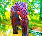 Handcrafted Hand Painted Wooden Elephant Lucky Statue Home Office Decor Gift