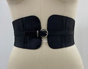 WITCHERY Corset Belt, Leather, SM, Black, Elastic Back