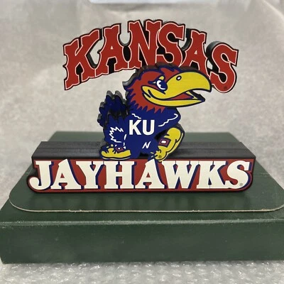 KANSAS JAYHAWKS LICENSED SHELIA'S NCAA FOOTBALL WOOD PLAQUE/SIGN - Image 1 of 4