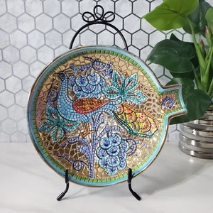 Maioliche Deruta Italian Mosaic Peacock Byzantine Art Pottery - Picture 1 of 12